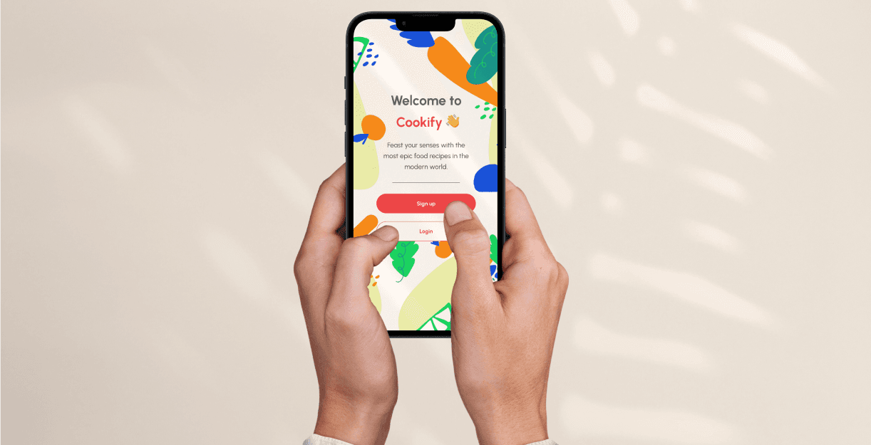 Cookify mobile app screen on a phone
